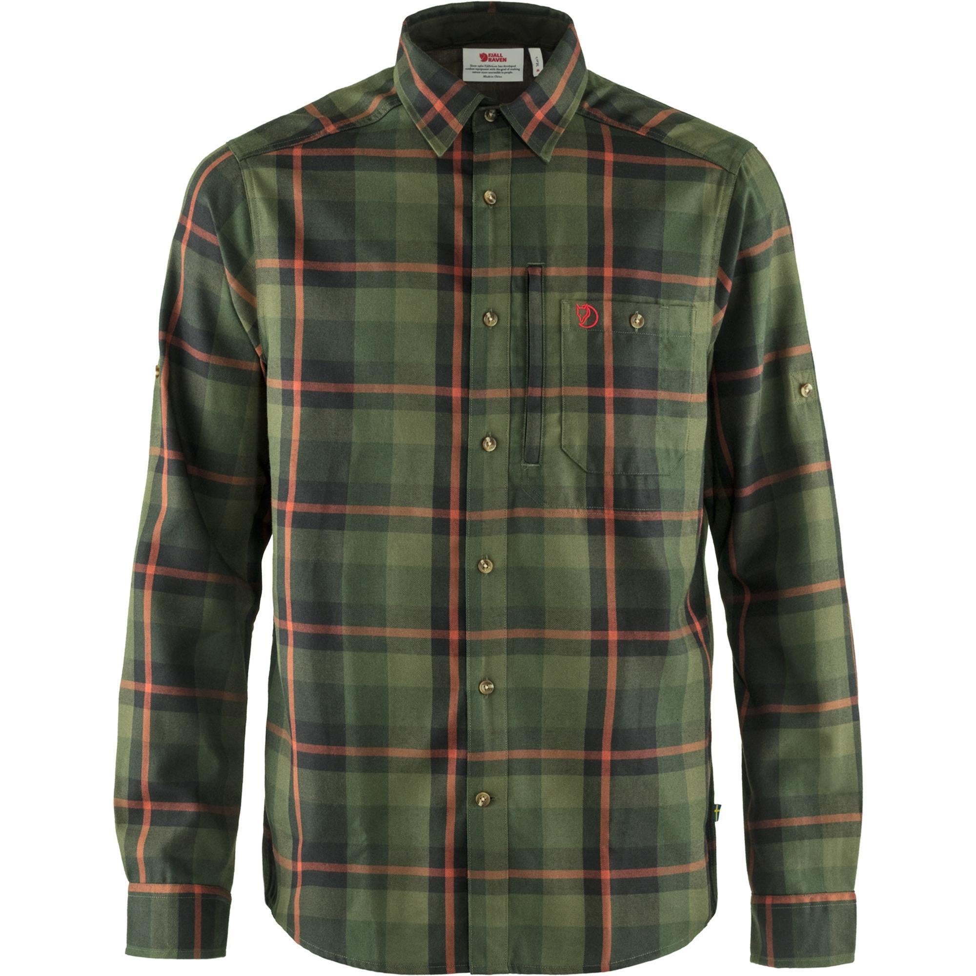 Fjällräven Fjällglim Shirt in laurel green, Vorderansicht mit Knopfleiste