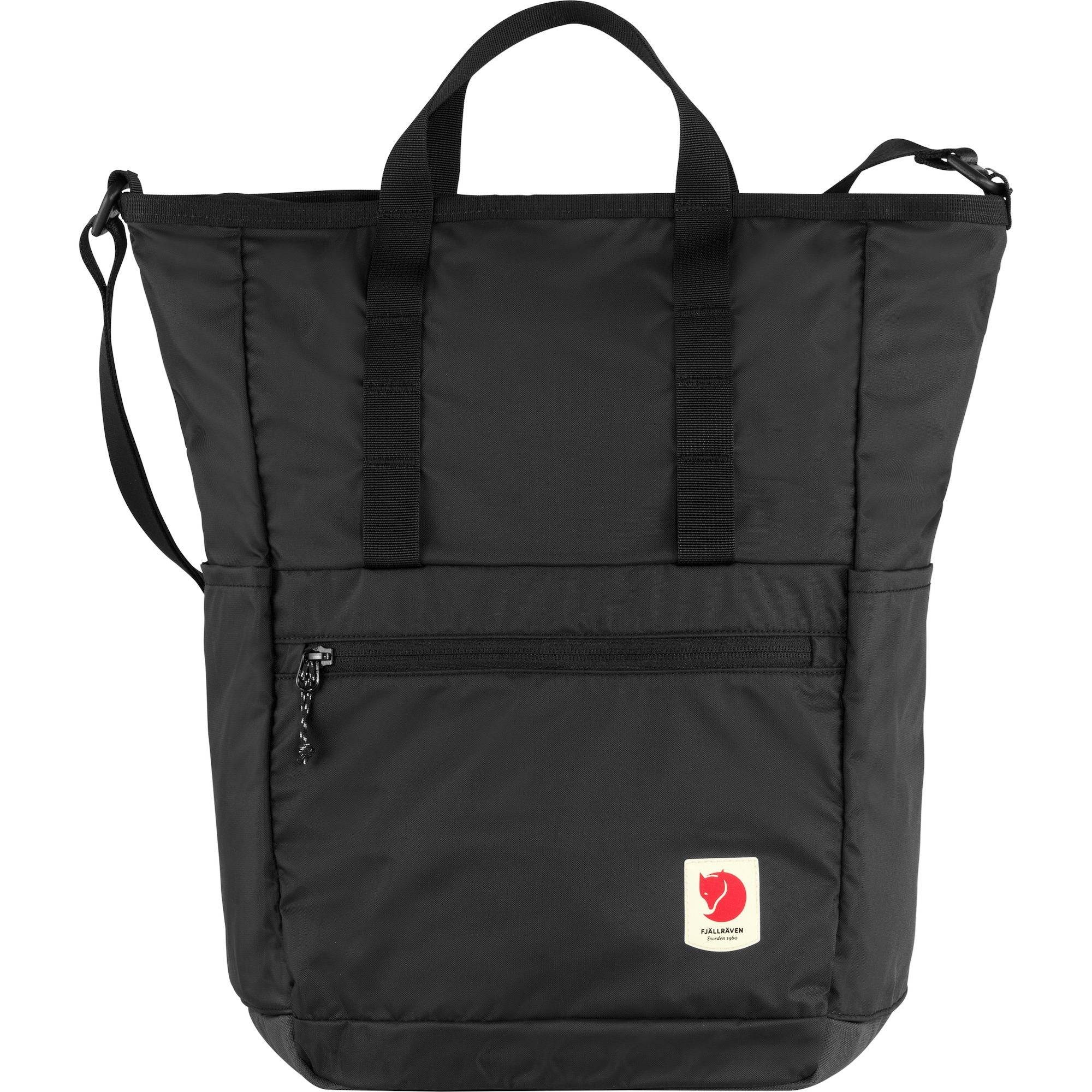 Fjällräven High Coast Totepack in Schwarz in Vorderansicht, stehend 