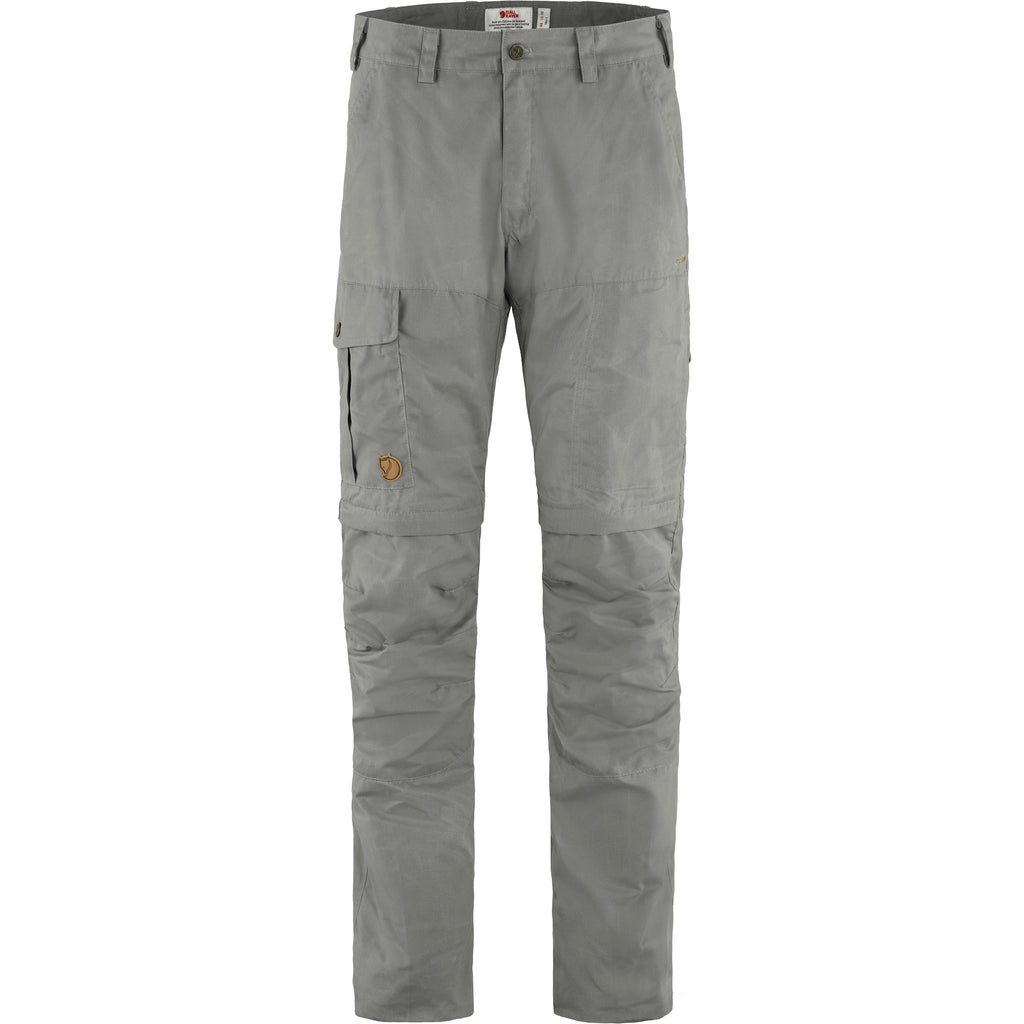 Fjällräven Karl Pro Zip-off Trousers in Grau, Vorderansicht mit langen Beinen
