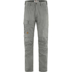 Fjällräven Karl Pro Zip-off Trousers in Grau, Vorderansicht mit langen Beinen