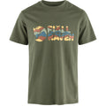 Vorderansicht Fjällräven Multicolor Logo T-Shirt Herren in Grün mit Print

