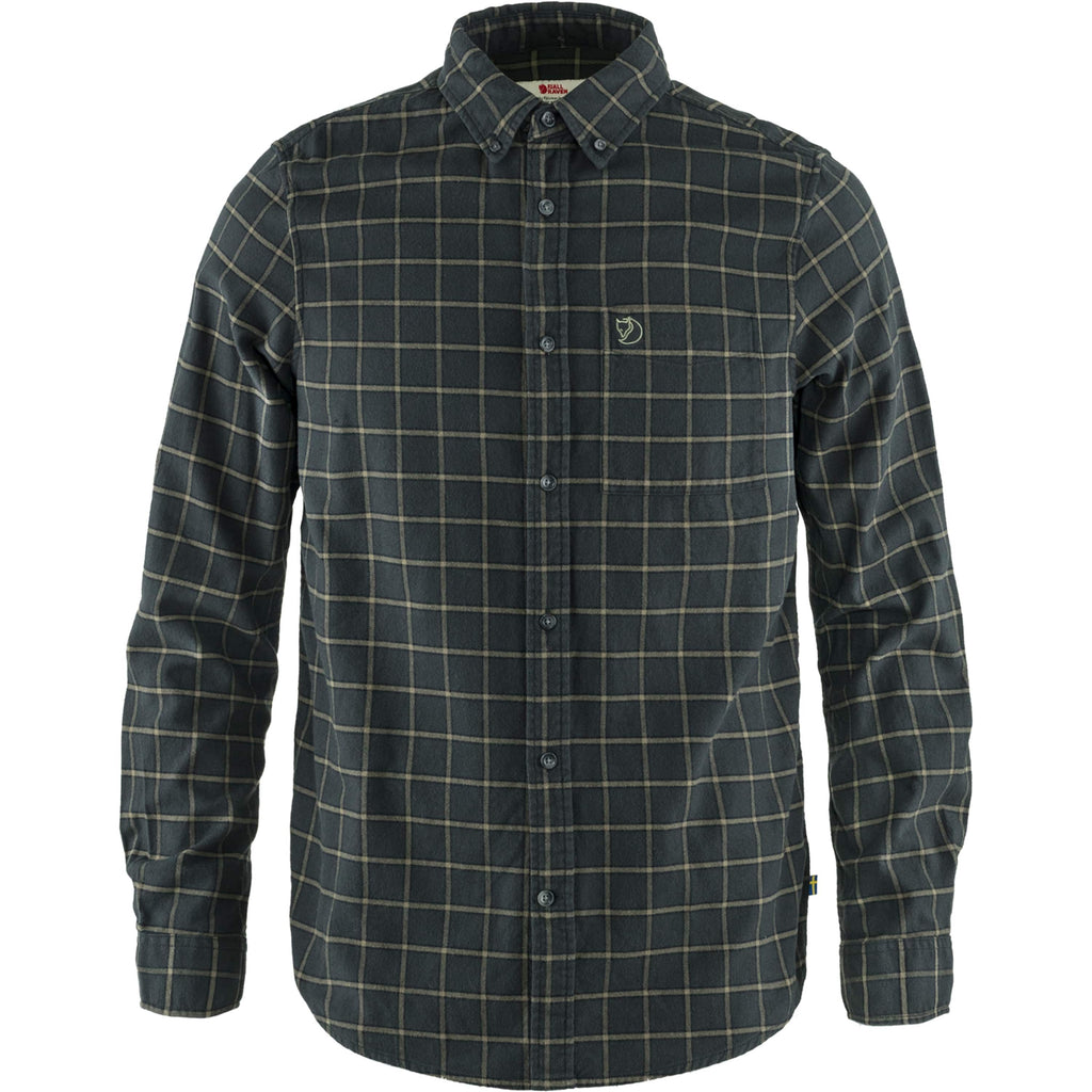 Vorderansicht Fjällräven Övik Flannel Shirt Herren in Dunkelgrau
