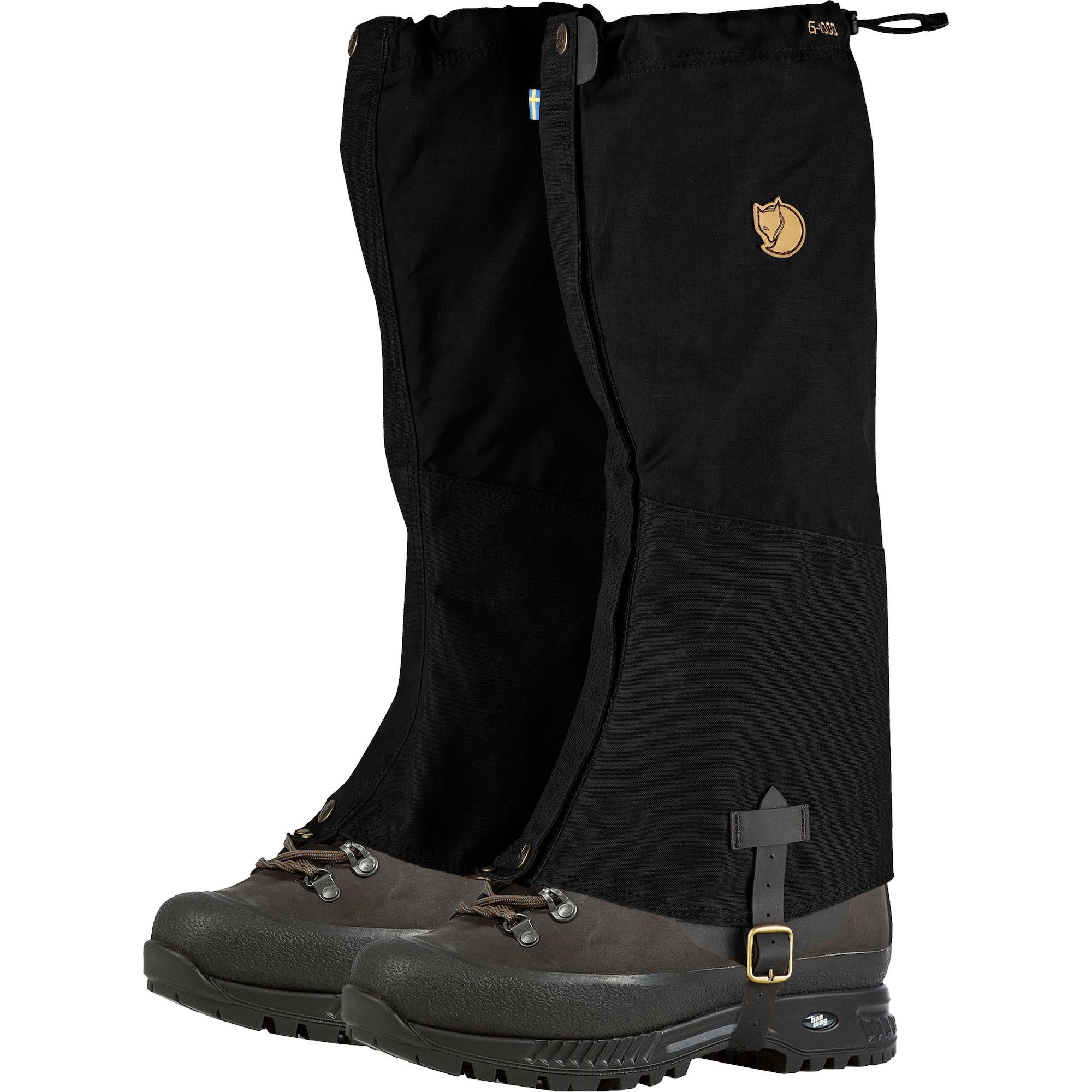 Vorderansicht der Fjällräven Singi Gaiters in Schwarz
