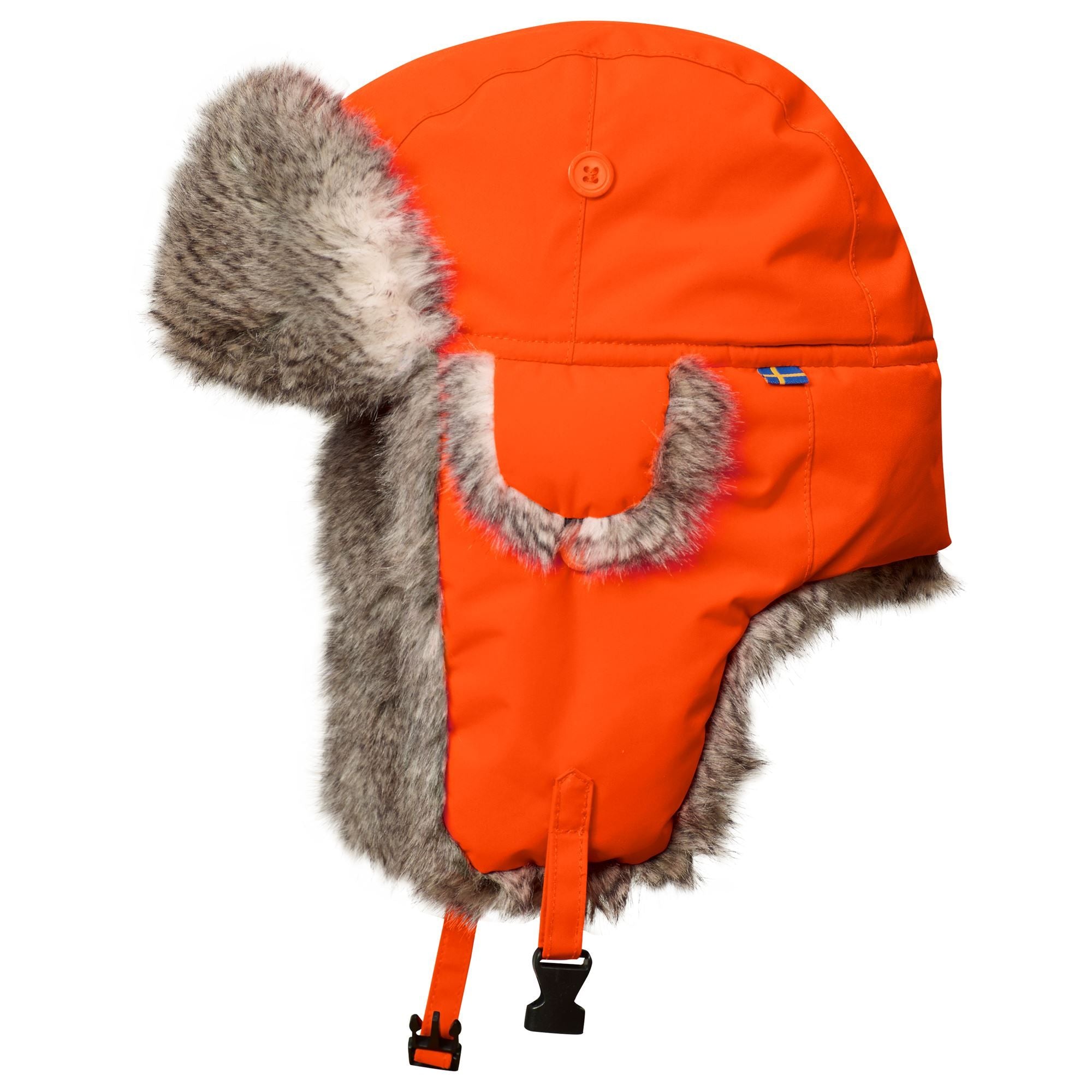 Fjällräven Värmland Heater 77340 safety ornage Wintermütze Fellmütze Hunting