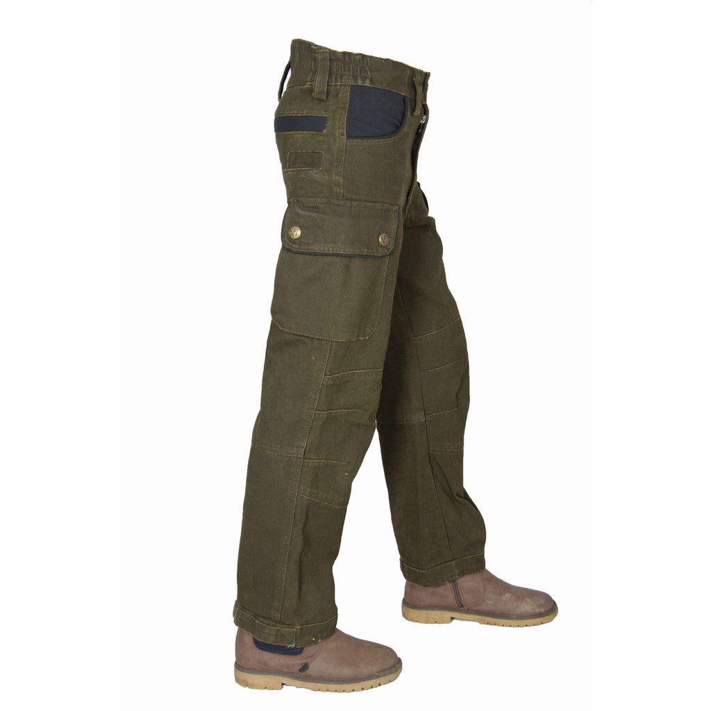 HUBERTUS Canvas Kinderhose Outdoorhose Baumwolle oliv extra robust