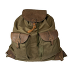 Canvas Jagdrucksack von HUBERTUS mit Lederdetails, oliv, Frontansicht