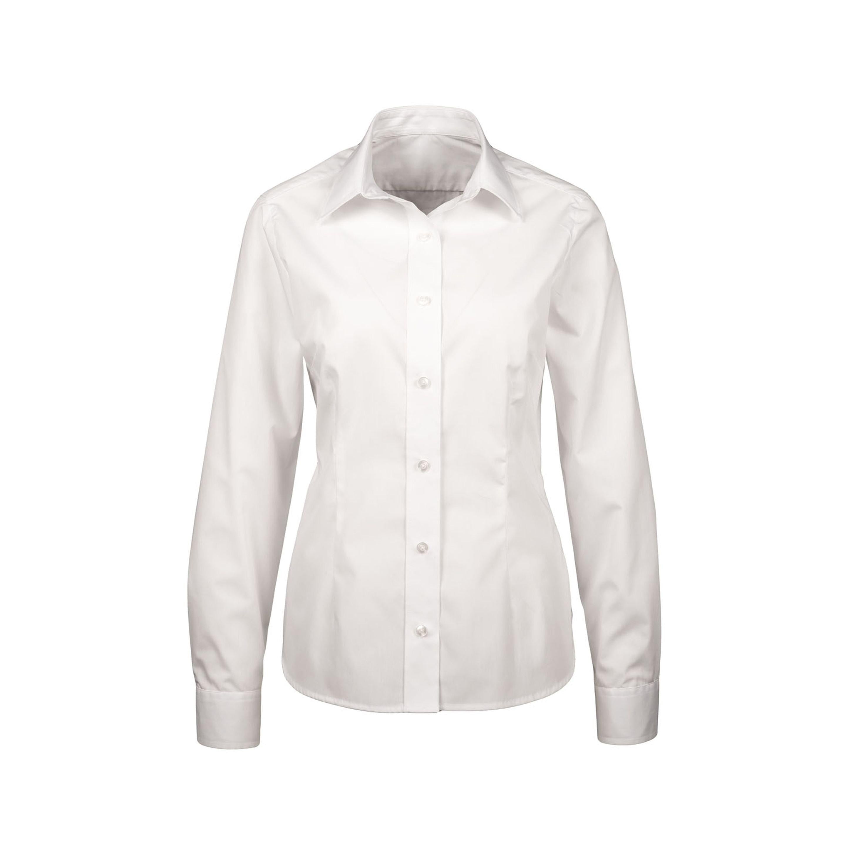 HUBERTUS Damen Bluse weiß – Vorderansicht mit tailliertem Schnitt