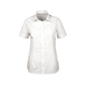 HUBERTUS Damen Bluse weiß – Vorderansicht mit 1/2 Arm und tailliertem Schnitt