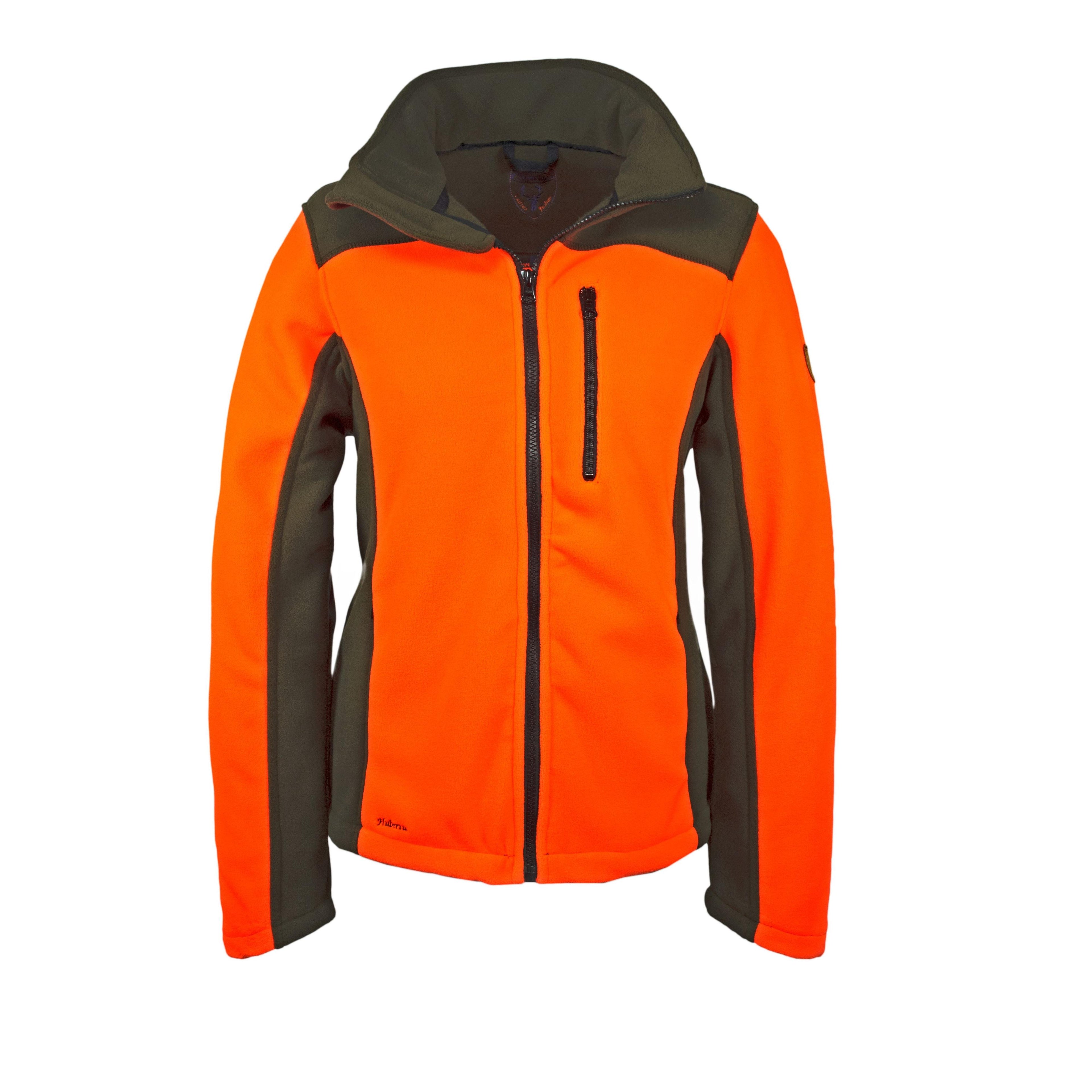 HUBERTUS Damen Fleecejacke EIFEL zweifarbig orange/oliv Jacke Jagdjacke Damenjacke