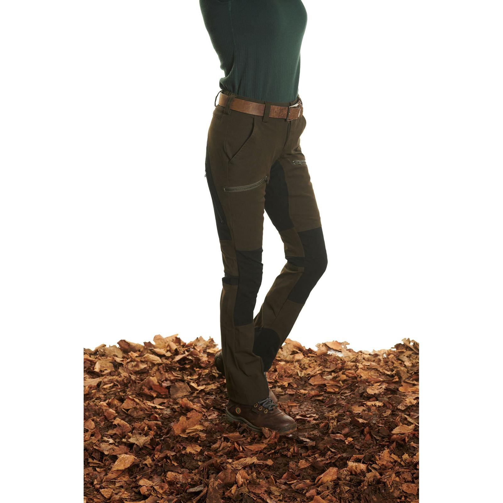 HUBERTUS Damen Jagdhose "Stretch EMMA" Damenhose oliv / schwarz