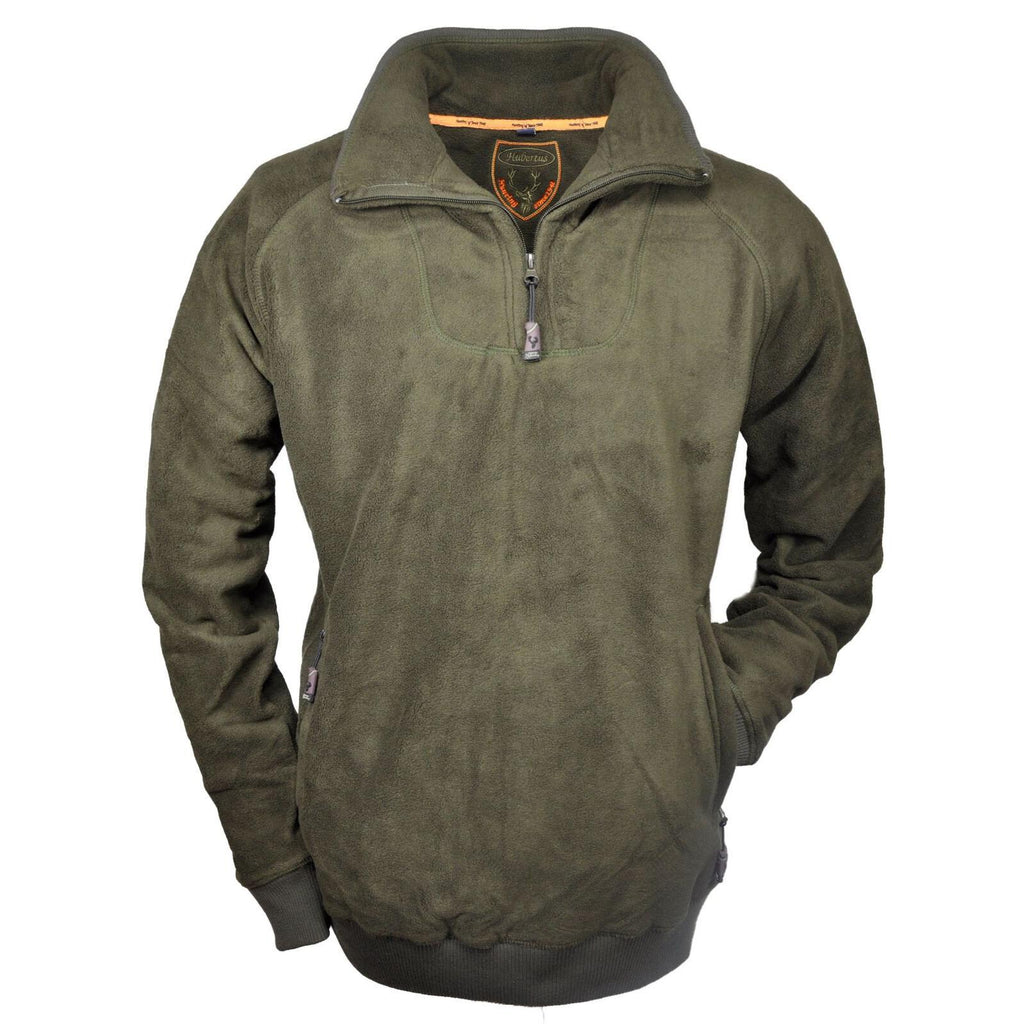 HUBERTUS Fleece Troyer oliv Herren Fleectroyer Pullover Sweater Jagdpullover Midlayer