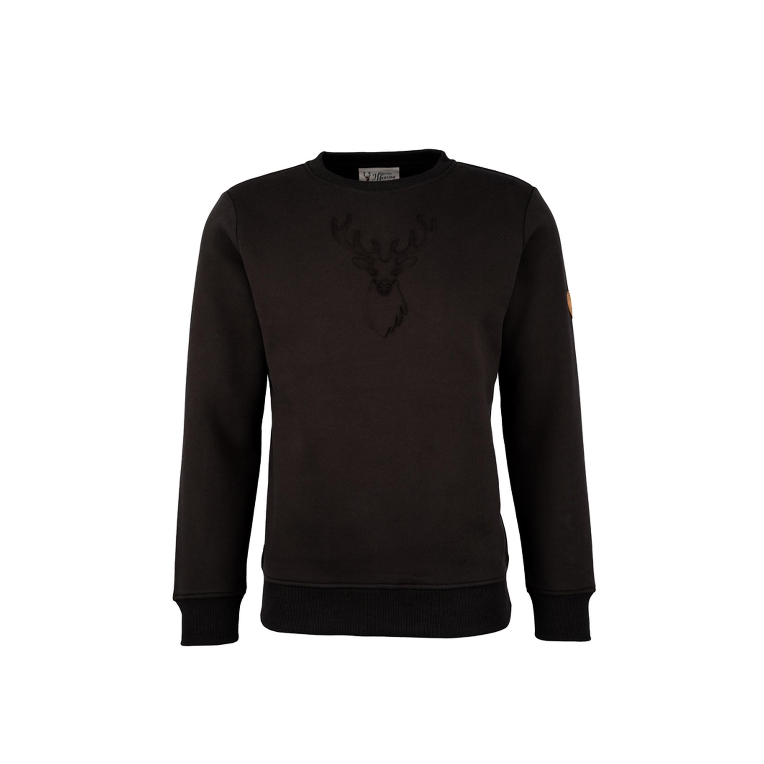 HUBERTUS Funktions-Sweatshirt Prägung "Hirsch JOHN" oliv/braun