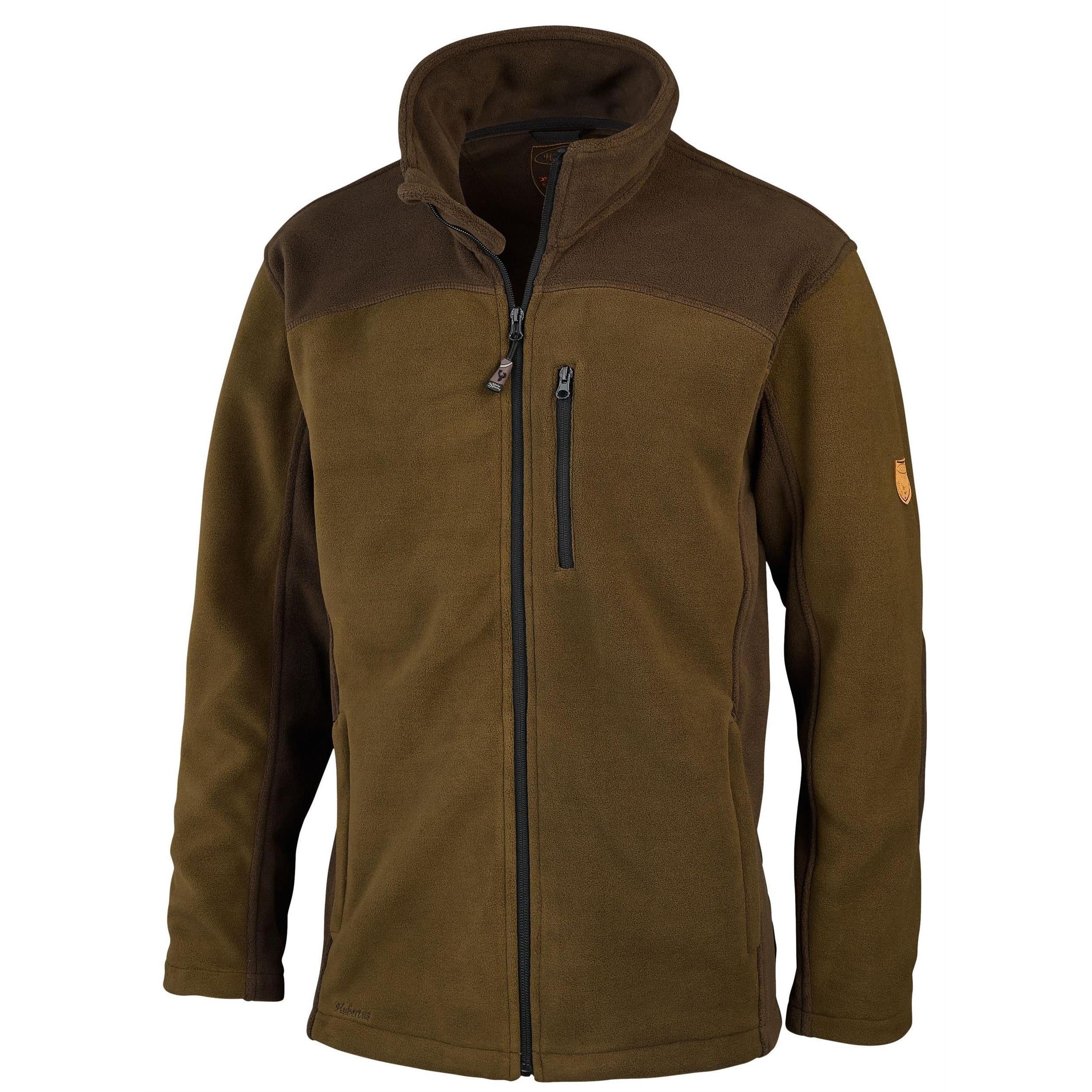 HUBERTUS Herren Fleecejacke EIFEL zweifarbig oliv/braun Jacke Jagdjacke