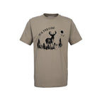 HUBERTUS T-Shirt REAL WILD LIVING in Beige mit Brustprint