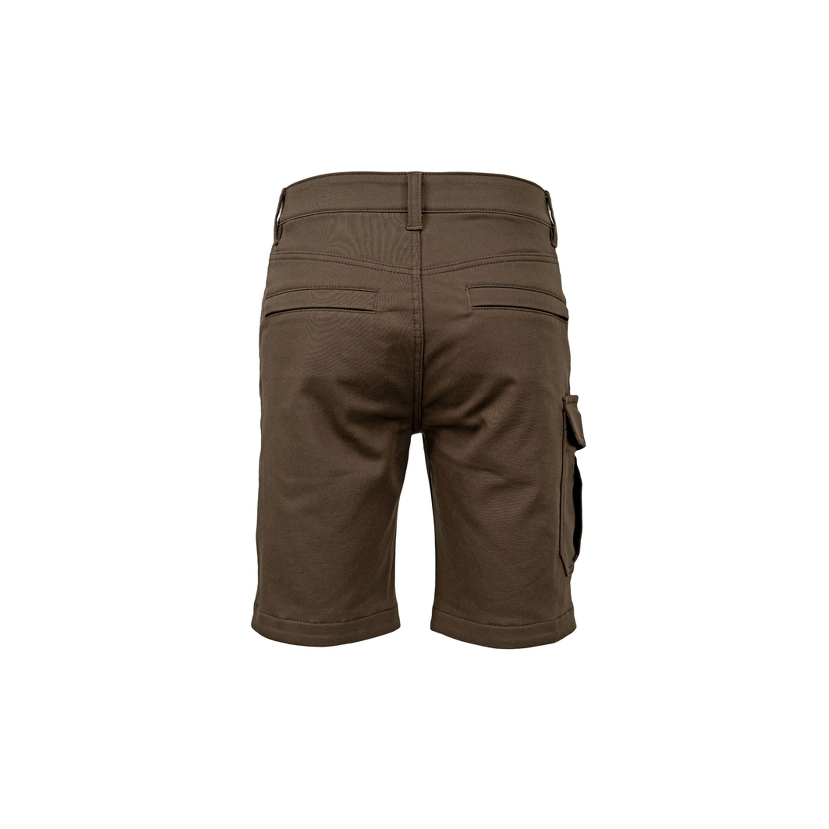 Rückansicht der HUBERTUS Shorts mit Reißverschlusstaschen hinten