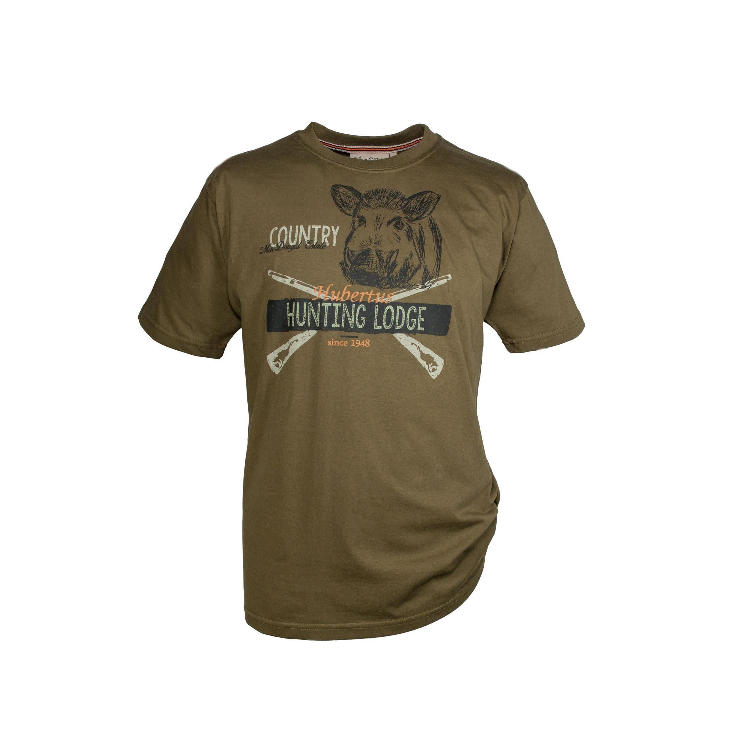 HUBERTUS Hunting Herren T-Shirt HUNTING LODGE / Keiler Fb. schilf Printshirt Jagd Shirt