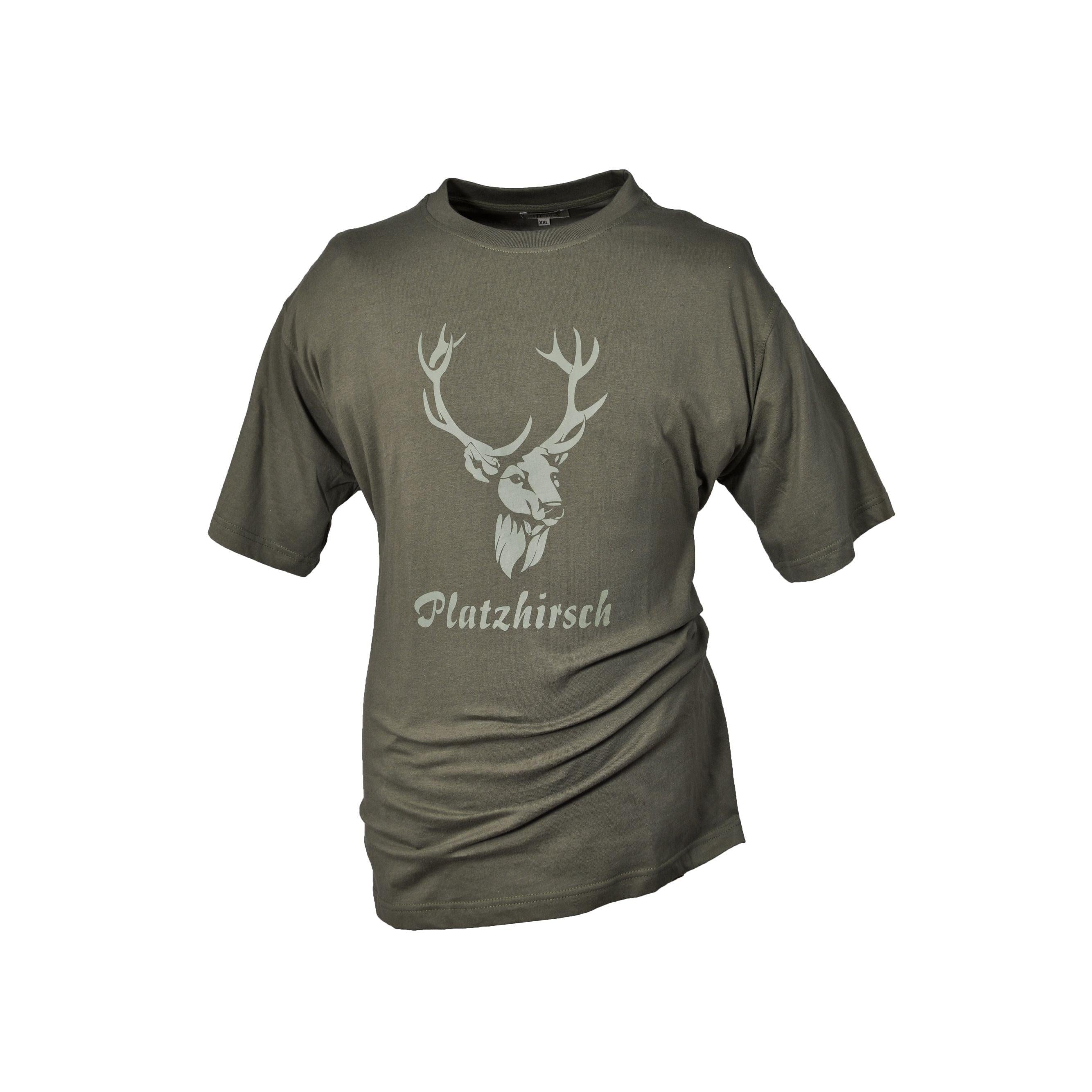 HUBERTUS Hunting Herren T-Shirt PLATZHIRSCH oliv Printshirt Jagd Shirt