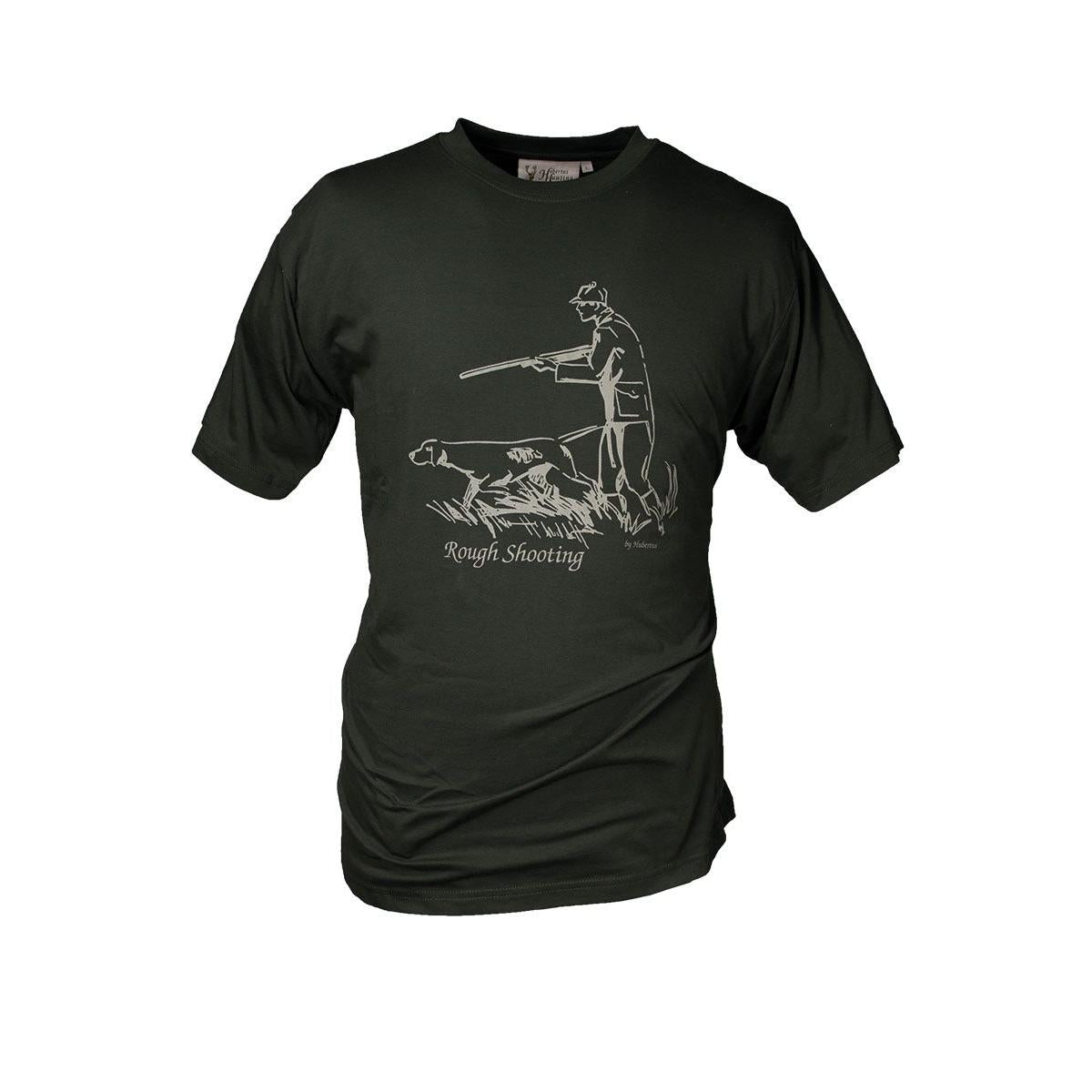 HUBERTUS Hunting Herren T-Shirt ROUGH SHOOTING oliv Printshirt Jagd Shirt