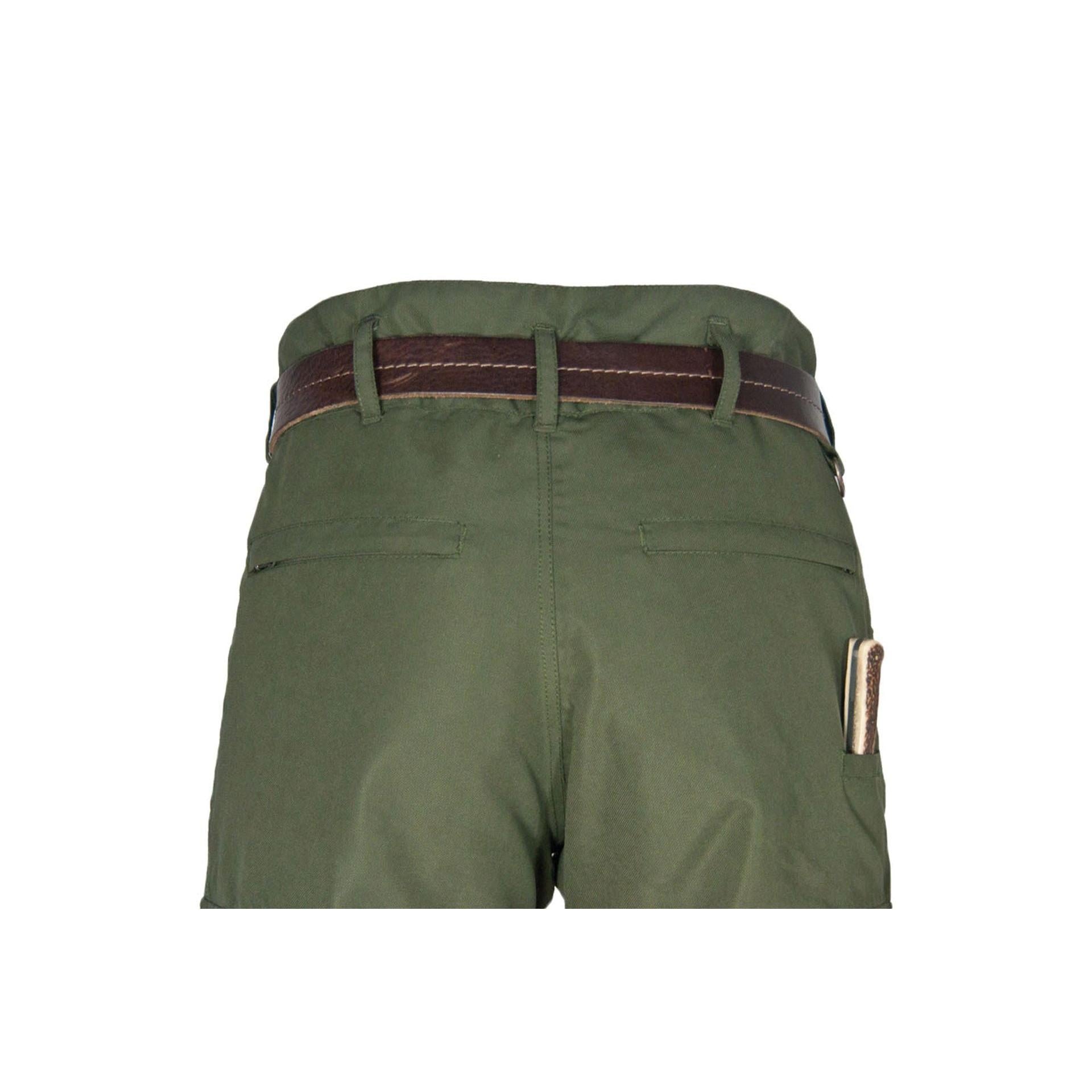Rückseite der Jagdhose FOREST mit Gesäßtaschen & hochgezogenem Bund
