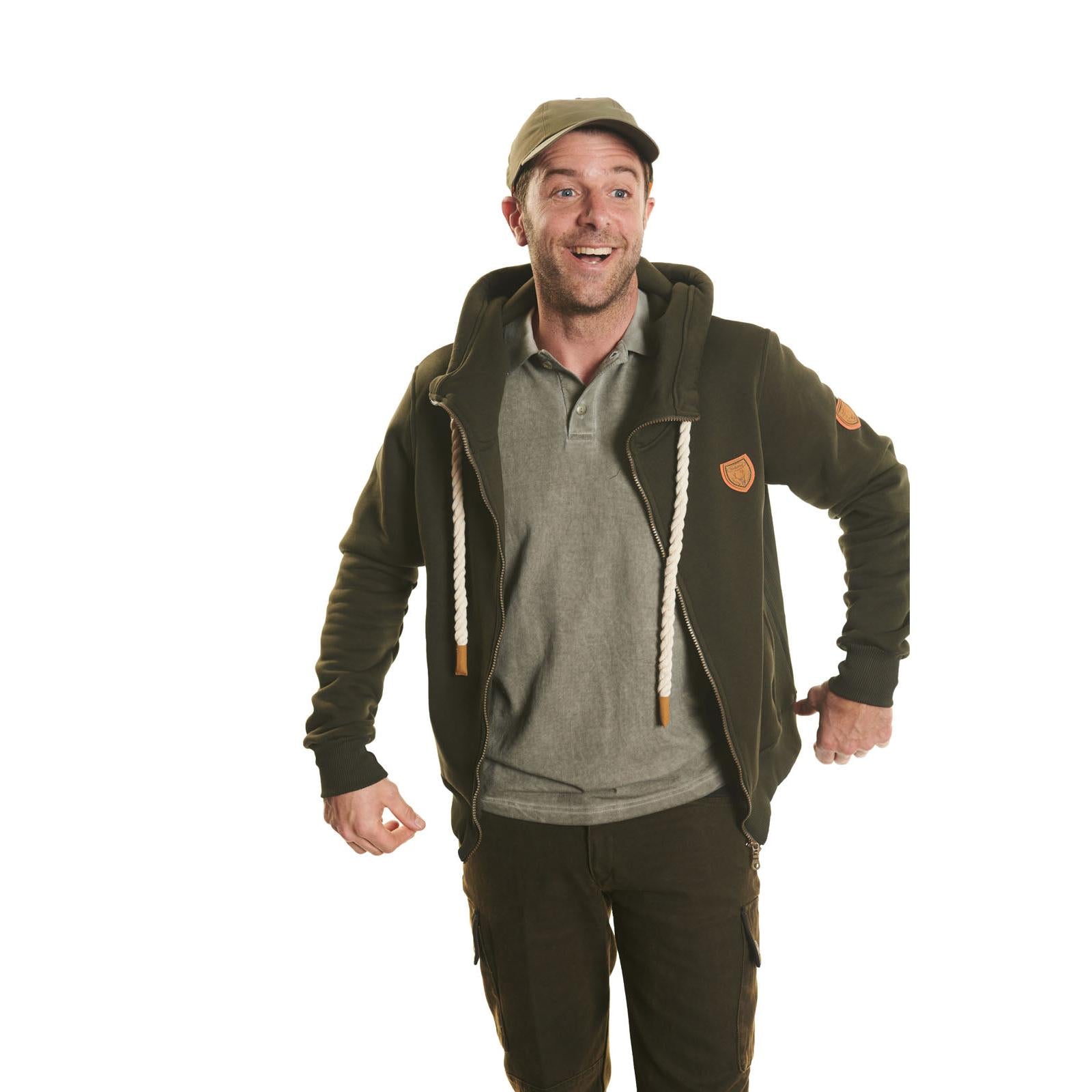 HUBERTUS MEN HUNTING HOODIE RV oliv Herren Kapuzenjacke Pullover Sweatjacke