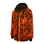 Hubertus Wendejacke JANUS Herren – orangefarbene Vorderansicht mit Kapuze