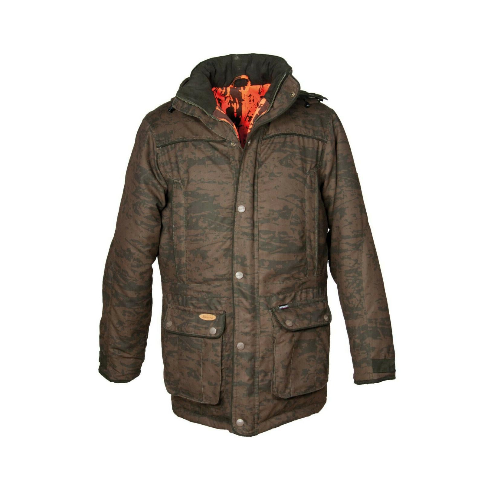 HUBERTUS OS60 camo oliv/orange Wendejacke Drückjagdjacke Herren Miporex® Membran