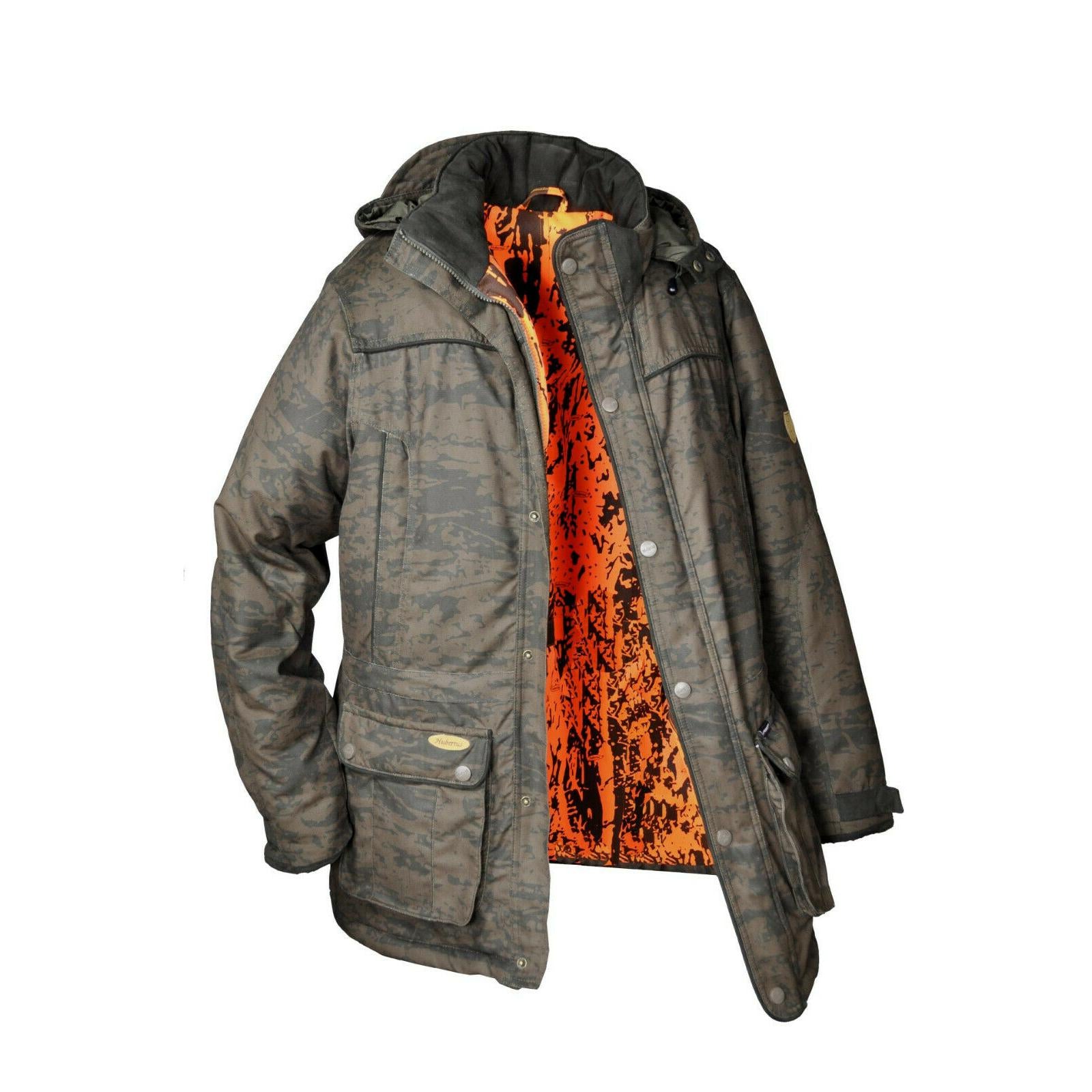 HUBERTUS OS60 camo oliv/orange Wendejacke Drückjagdjacke Herren Miporex® Membran