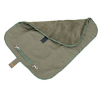 HUBERTUS ISO Hundebett 100×70 cm mit olivgrünem Faserpelz, frontal fotografiert