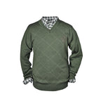 HUBERTUS Pullover Herren Strickpullover Jagdpullover Merinowolle Pullover oliv