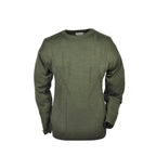 HUBERTUS Pullover Rundhals Herrenpullover Jagdpullover Mischgewebe oliv-grün