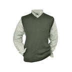 HUBERTUS Pullunder Herrenpullunder Jagdpullover Schurwolle V - Pullunder oliv