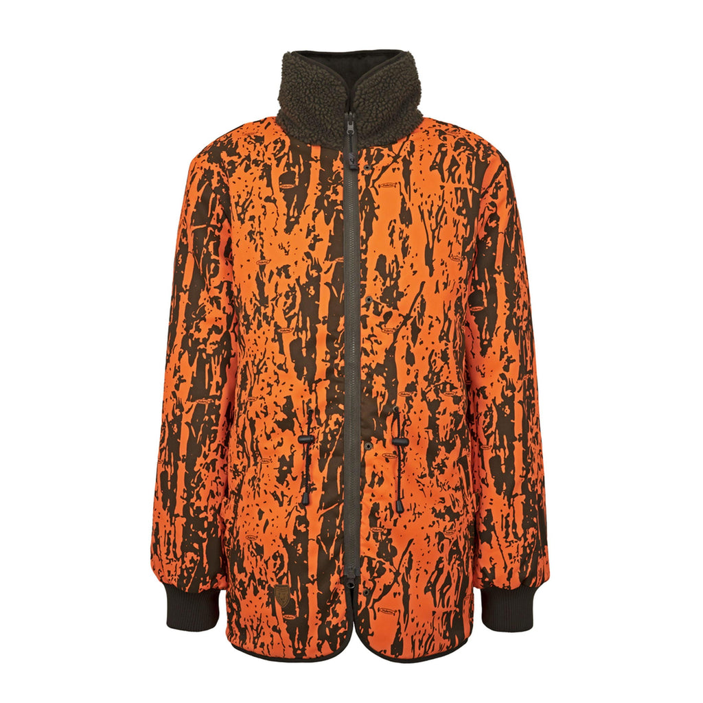 HUBERTUS Warn-Wende-Faserpelzjacke DRÜCKJAGD oliv / signal camo