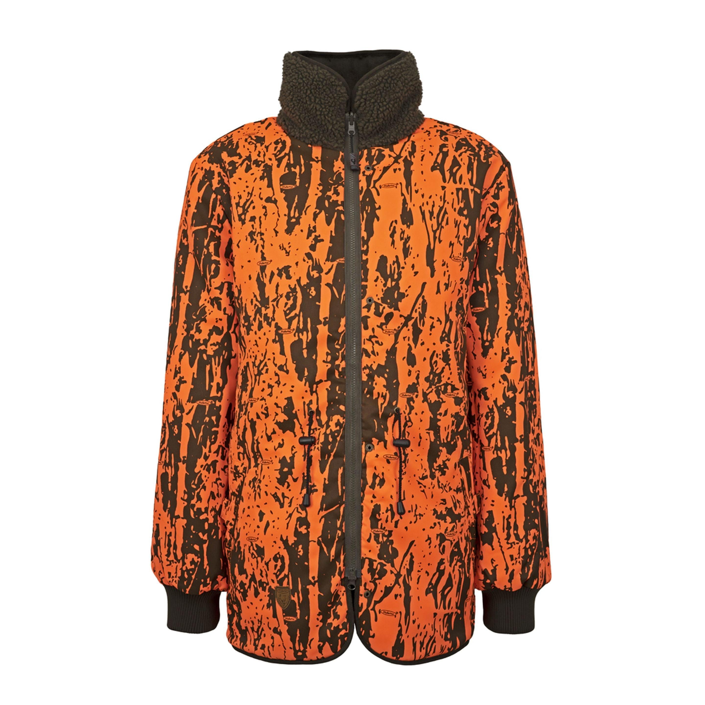 HUBERTUS Warn-Wende-Faserpelzjacke DRÜCKJAGD oliv / signal camo
