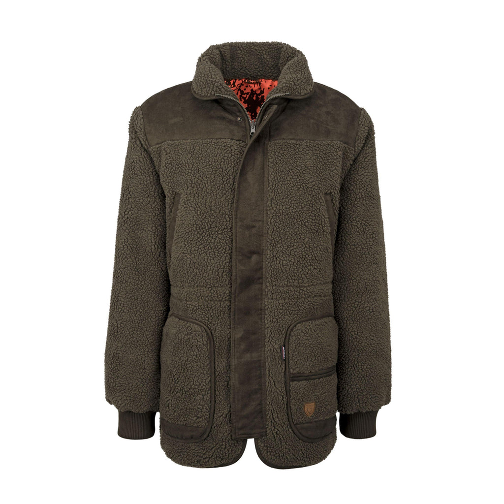 HUBERTUS Warn-Wende-Faserpelzjacke DRÜCKJAGD oliv / signal camo