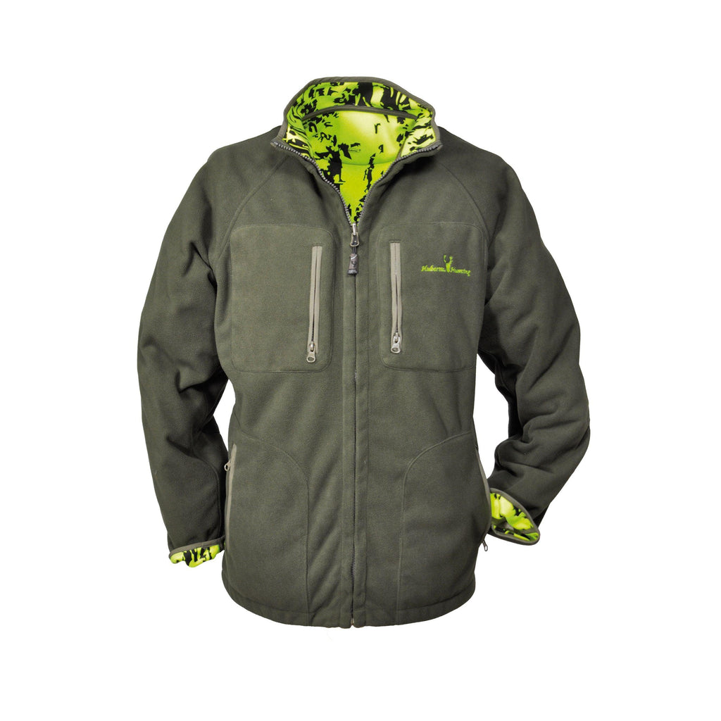 HUBERTUS Warn-Wende-Fleecejacke PIRSCH Jagdjacke Drückjagdjacke oliv/neongelb