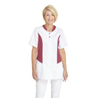 LEIBER Damen Hosenkasack 1/2 Arm 08/25070 Kasack Damenkasack Fb. weiß / rot