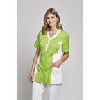 LEIBER Damen Hosenkasack 1/2 Arm 08/2789 Kasack Damenkasack Fb. maigrün / weiß