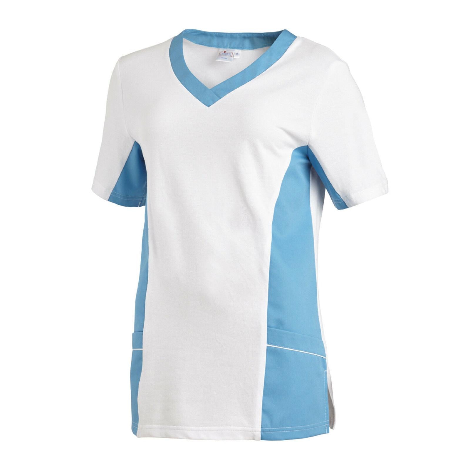 LEIBER Damen Pique Schlupfjacke 08/2531 Farbe weiss türkis 1/2 Arm Pique Shirt
