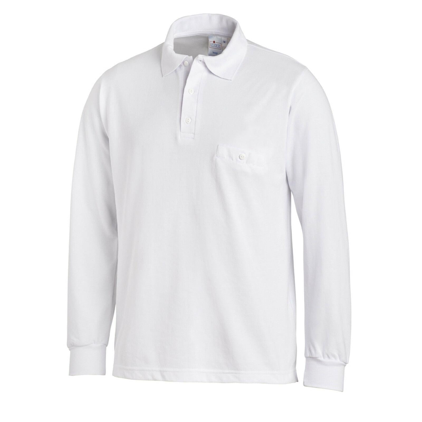 LEIBER Polo Pique Shirt 08/841 Poloshirt 1/1 Arm weiß Langarm unisex