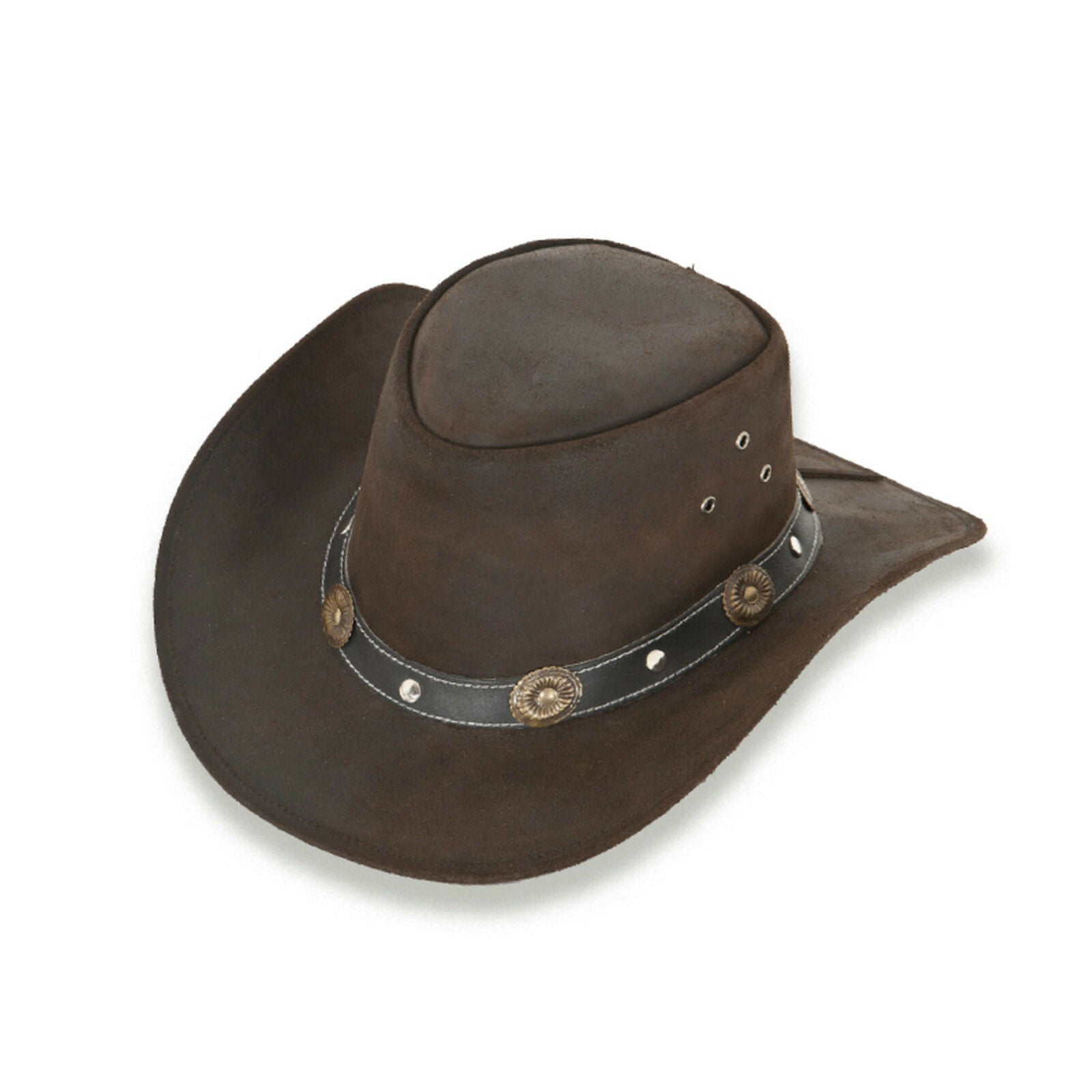LODENHUT Australien Leather Hat 5826 braun RENO Lederhut Westernhut Hut