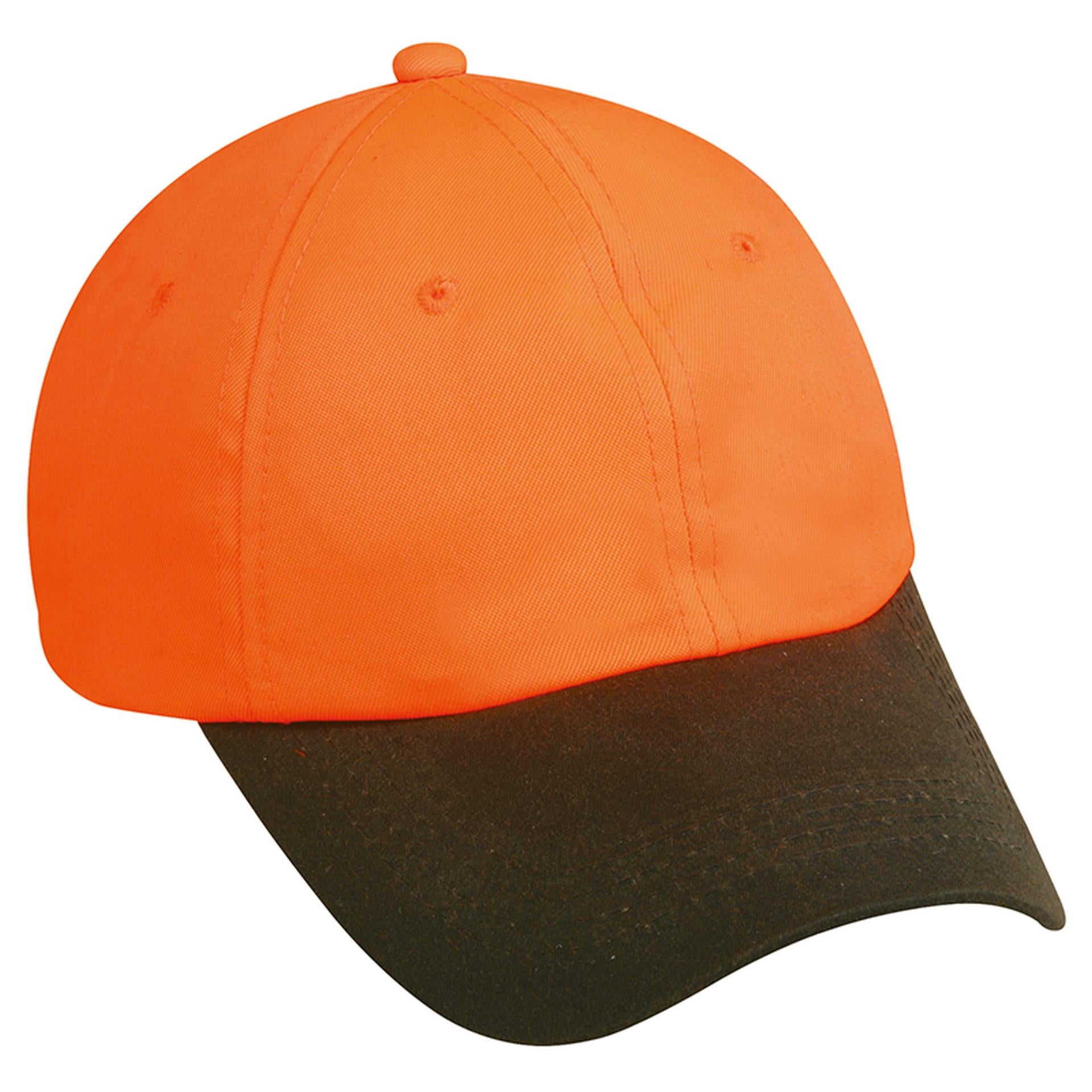 Vorderansicht Signal-Cap BLAZE DK Brown in Signalorange