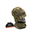 Seitenansicht Mütze und Loopschal in moosgrün