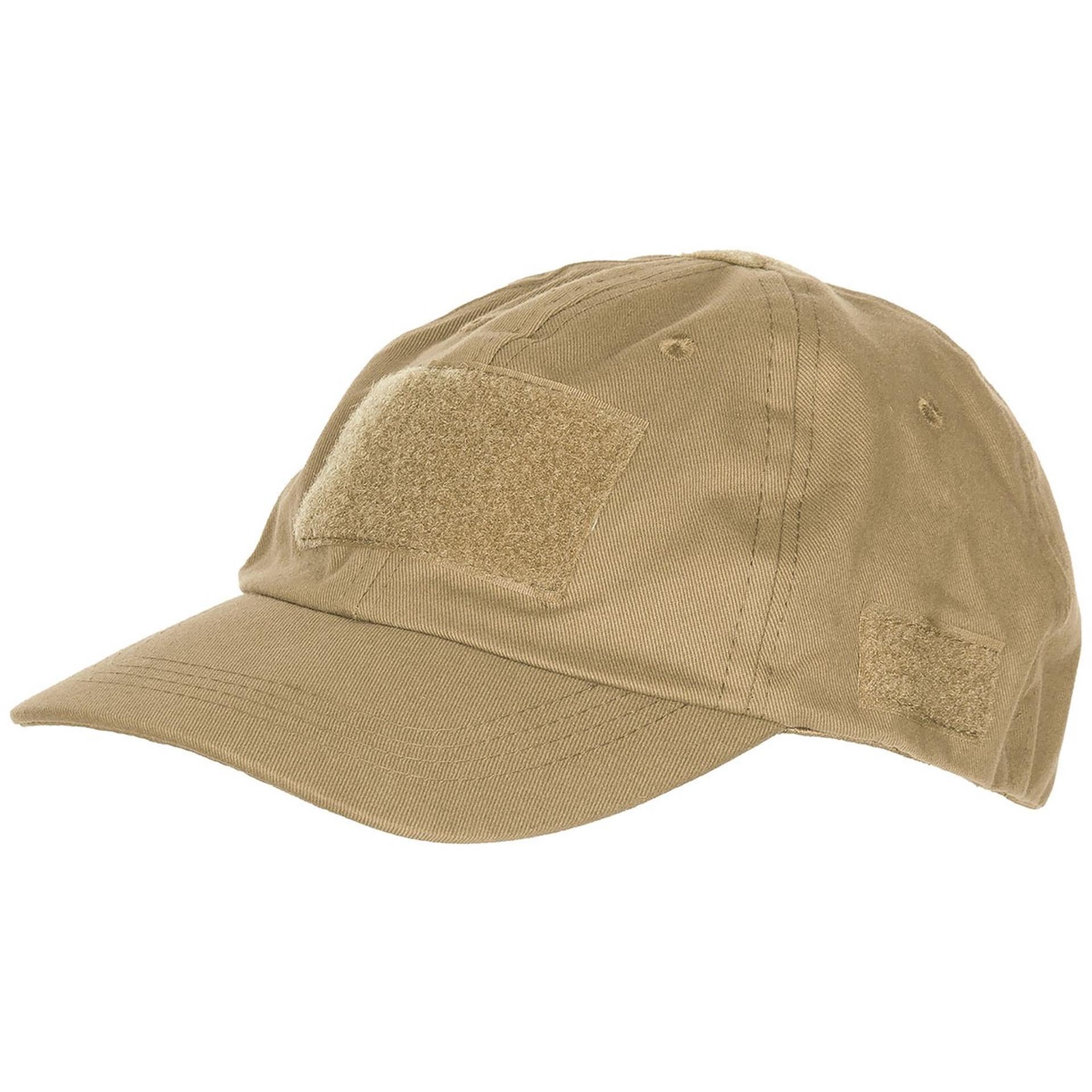 FOX Outdoor Einsatz-Cap in Coyote Tan mit Klettfläche auf der Stirn, frontal fotografiert