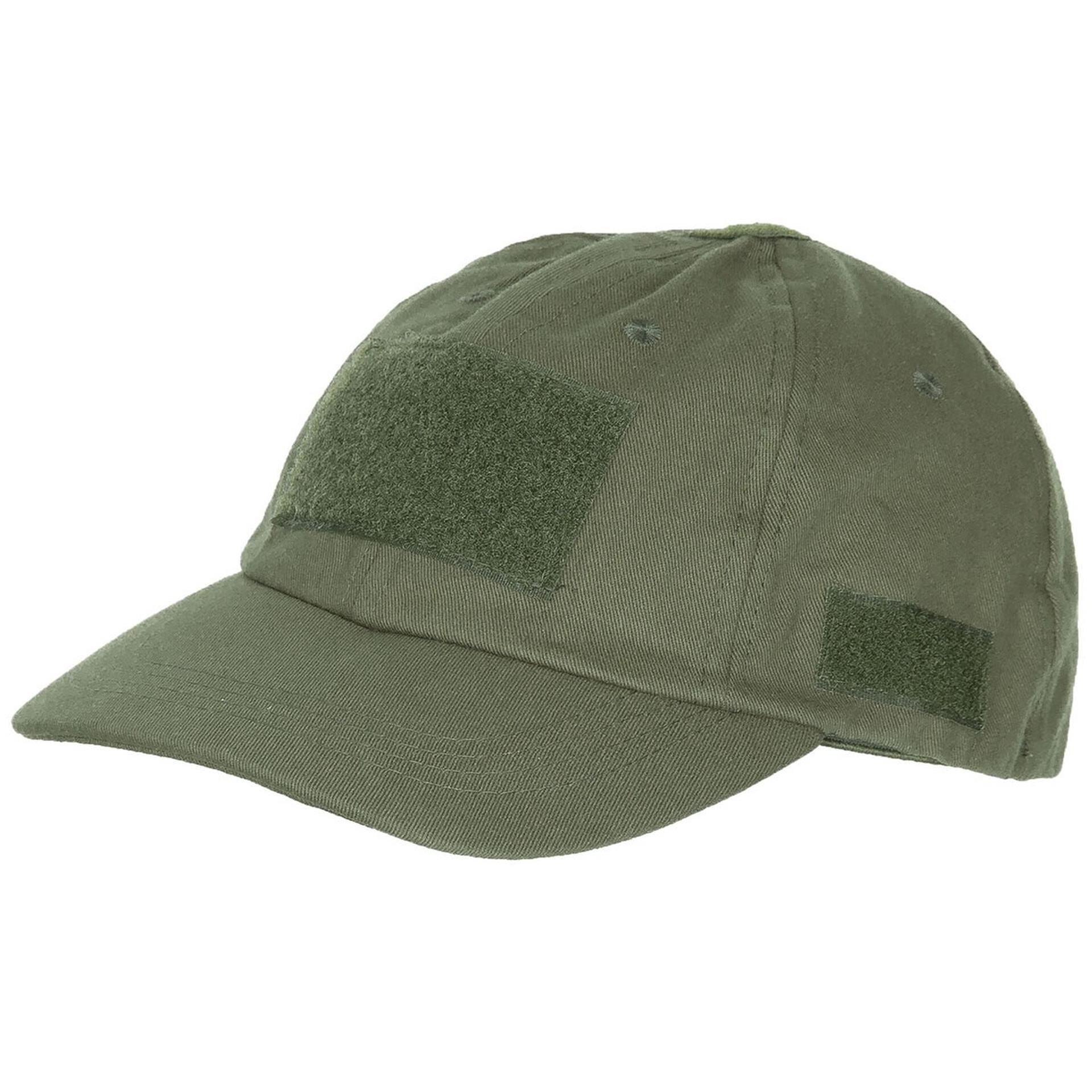 FOX Outdoor Einsatz-Cap in Oliv mit Klettfläche vorne, frontal fotografiert