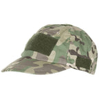 Einsatz-Cap von FOX Outdoor in Operation-Camo, frontal mit sichtbaren Klettflächen