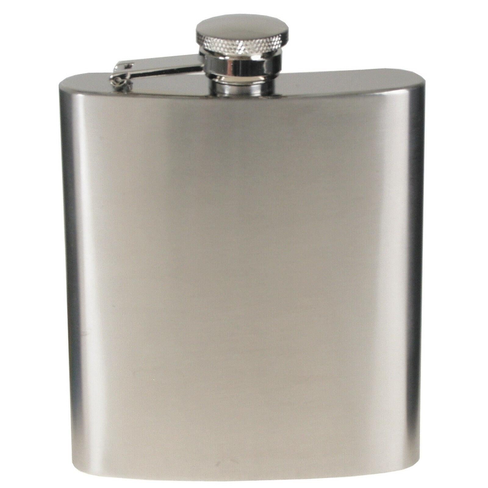 FOX Outdoor Flachmann aus Edelstahl in klassischer Form, chrom-matt