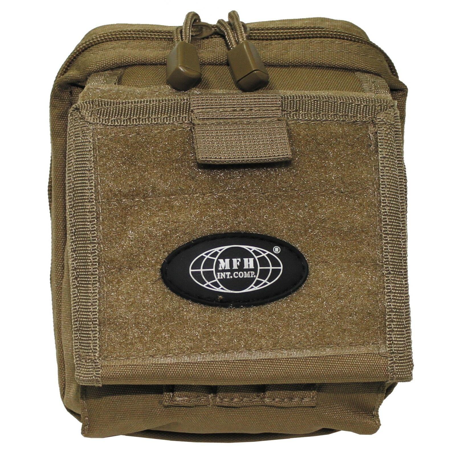 FOX Outdoor Kartentasche MOLLE in Coyote – Frontansicht mit Stiftfächern