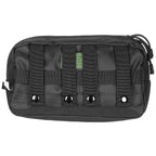 Rückseite mit vier MOLLE-Befestigungsschlaufen und Druckknopf