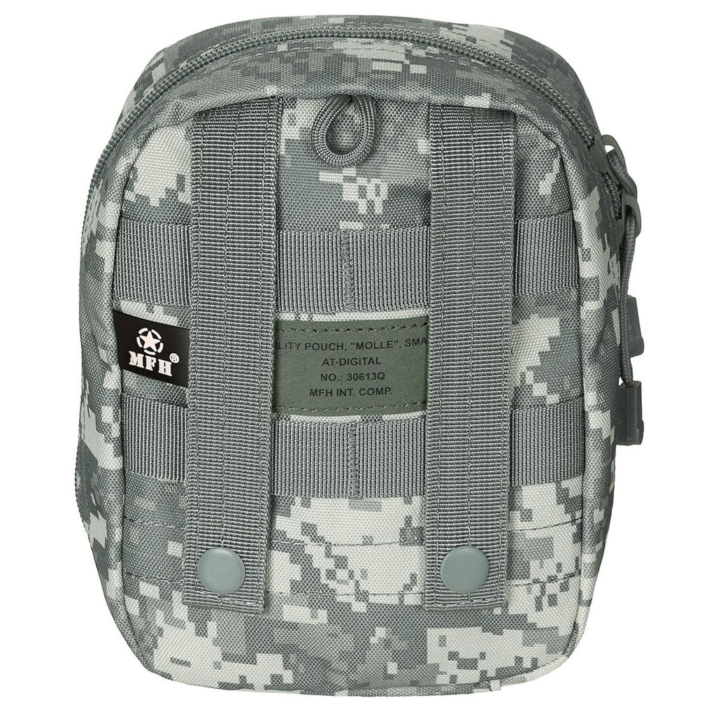 Rückseite mit MOLLE-Schlaufen und Gürtelschlaufen mit Druckknopf