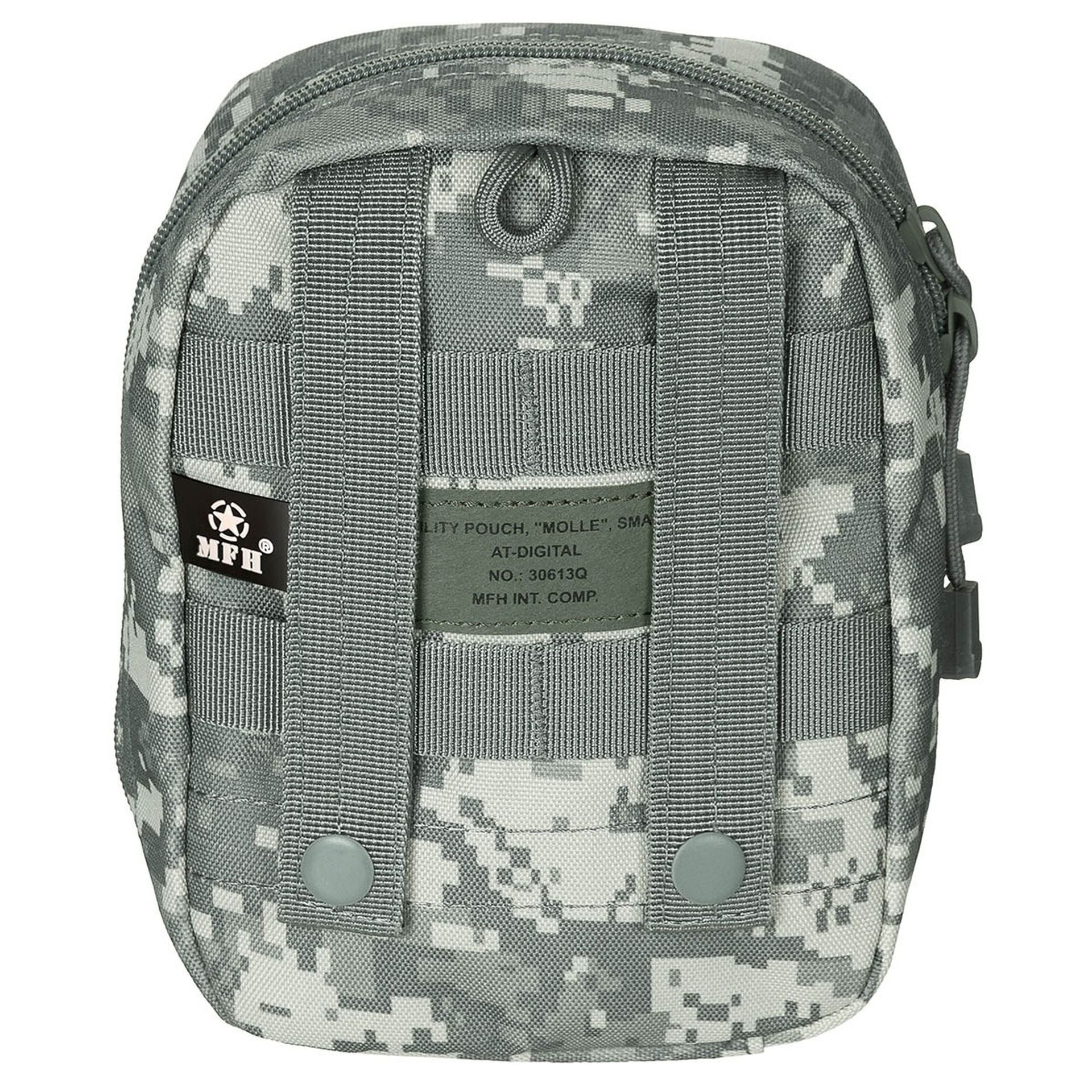 Rückseite mit MOLLE-Schlaufen und Gürtelschlaufen mit Druckknopf